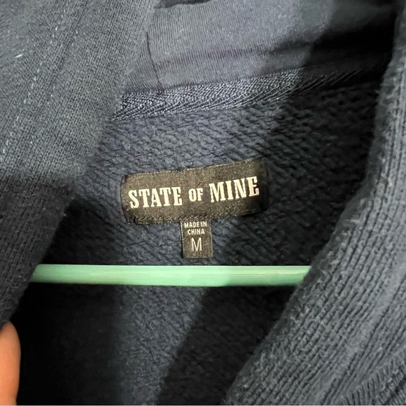 Navy Blue Embroidered Graphic Texas Long Sleeve Pullover Hoodie - Picture 7 of 7